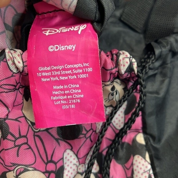 Disney Mini drawstring backpack and Lunch Box Pink Black - Picture 7 of 13